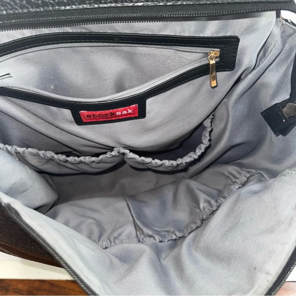 Storksak St. James Leather Convertible Diaper Backpack Black - Picture 11 of 11